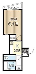 ウェルス東照宮 1Kの間取図画像