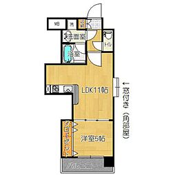 エスパース長町南 3階1LDKの間取り