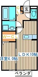 シャルマンコート杜A 1LDKの間取図画像