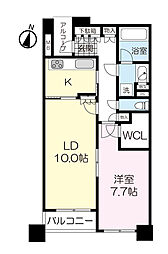 五橋パークホームズ仙台中央 1LDKの間取図画像