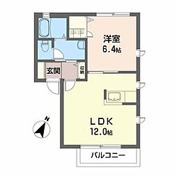 サングリーン鹿野3 1LDKの間取図画像