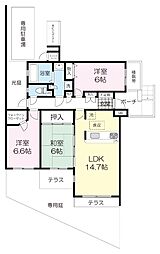 ガーデンシティコートA街区 3LDKの間取図画像