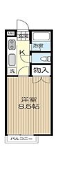 ジョルジュ中山 1Kの間取図画像