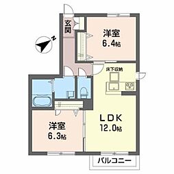 シャーメゾンSukeya 2LDKの間取図画像