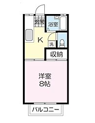 コスモ3 1Kの間取図画像
