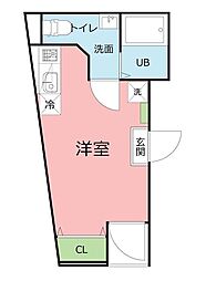 京急本線 子安駅 徒歩7分の賃貸アパート 1階ワンルームの間取り