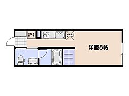 ベルハイム井口鈴が台 208 2階ワンルームの間取り