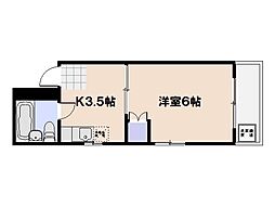 ロイヤル隅の浜 1Kの間取図画像