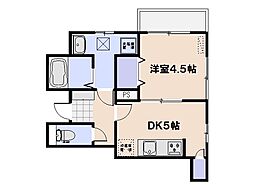 ヒルズ新宮苑 1階1DKの間取り