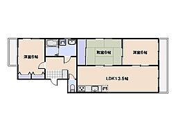 ひらのマンション 3LDKの間取図画像