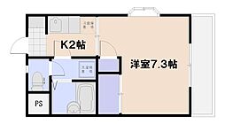 サンライズ五日市 1Kの間取図画像