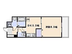 パシフィカコイン通り 1DKの間取図画像