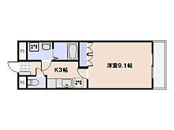 ルミナスアネックス 1Kの間取図画像