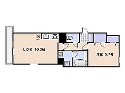 アヴニール五日市中央 1LDKの間取図画像