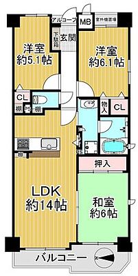 間取り 生駒西松ケ丘アーバンコンフォート 2階/-