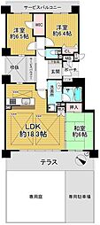 ネオステージけいはんな公園アネシス 3LDKの間取図画像