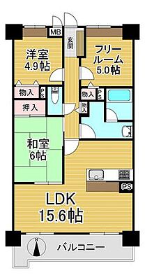 間取り ネオシティ大和高田B棟 5階/-