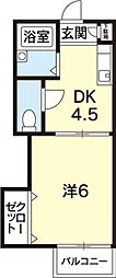 リバーハイツとも 1DKの間取図画像