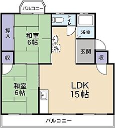 佐藤ハイツ 2LDKの間取図画像