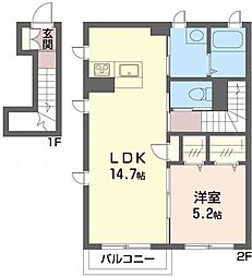 シャーメゾン日開野 1LDKの間取図画像