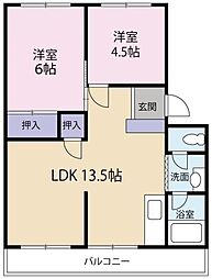 金沢マンション 2LDKの間取図画像