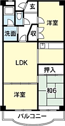 エステート北佐古 3LDKの間取図画像
