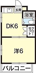 FMハイツ 1DKの間取図画像