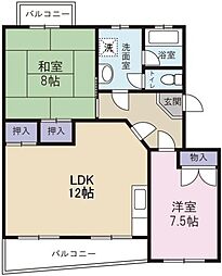 コーポ和 2LDKの間取図画像