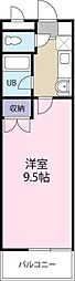 シャトル応神 1Kの間取図画像