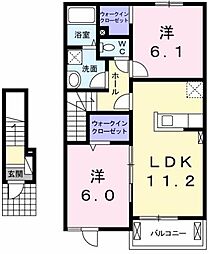 アネッサB 2LDKの間取図画像