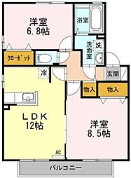 グランシャリオA 2LDKの間取図画像