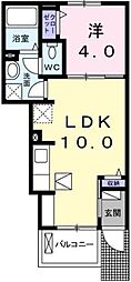 パークアクシスA 1LDKの間取図画像