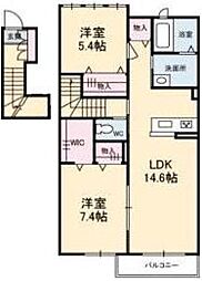 シャーメゾンレ・フレール5 2LDKの間取図画像