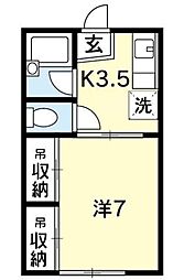 ユニヴァコートSAKO 1Kの間取図画像