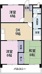 古山ハイツ 3DKの間取図画像