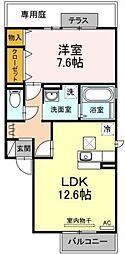 M's弐番館 1LDKの間取図画像