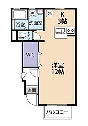 グランドソレーユ 1Kの間取図画像