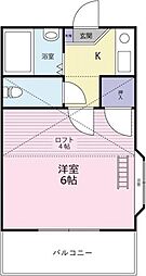 コーポ助任 1Kの間取図画像