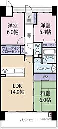 アルファステイツ北田宮 3LDKの間取図画像
