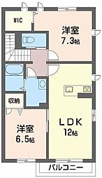 シャーメゾンM・OB 2LDKの間取図画像