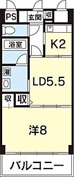 ステージア福島壱番館 1LDKの間取図画像
