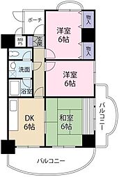レジデンス福島 3DKの間取図画像