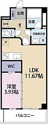 TOKUSHIMAMIDTOWER 1LDKの間取図画像