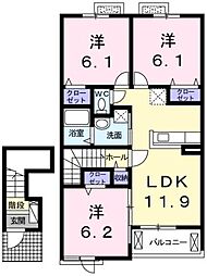 クラールプレディエA 3LDKの間取図画像