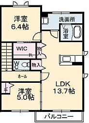 シャーメゾンレ・フレール1 2LDKの間取図画像