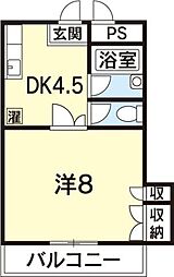 スピネル 1DKの間取図画像