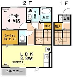 ベイクレスト 1LDKの間取図画像