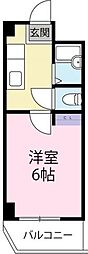 北西第一ビル 1Kの間取図画像