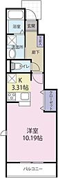 メゾフォルテ 1Kの間取図画像
