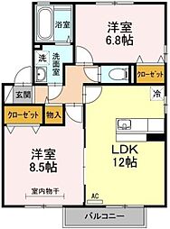 ファミール南昭和 2LDKの間取図画像